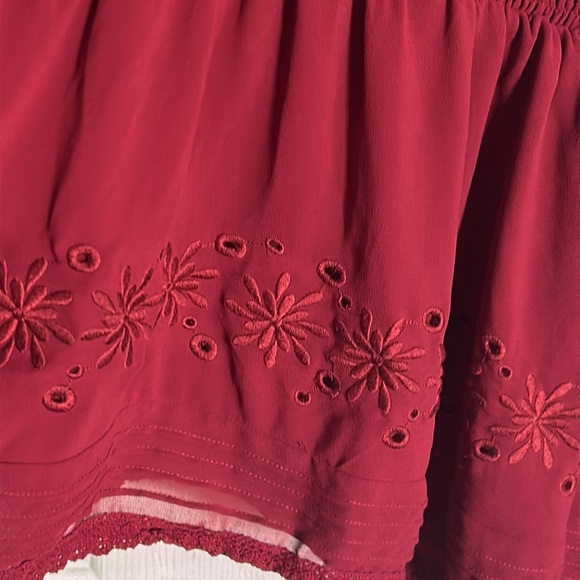 Torrid rhubarb Peplum Smocked Short Sleeve Top size 1X - Picture 6 of 8